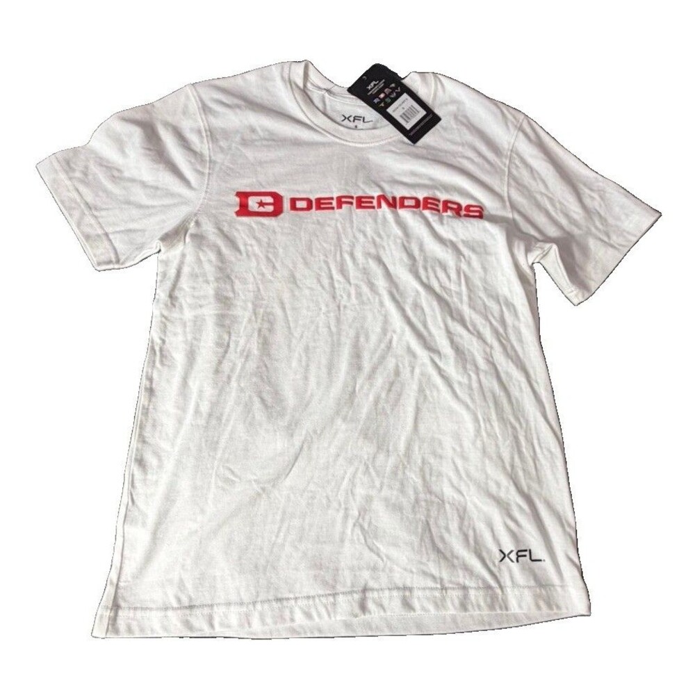 XFL DC Defenders T-Shirt White Red Logo Official Merchandise Size Small